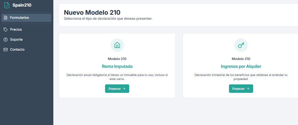 1. Regístrate y elige tu declaración