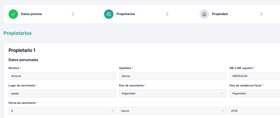 2. Rellena nuestro formulario guiado