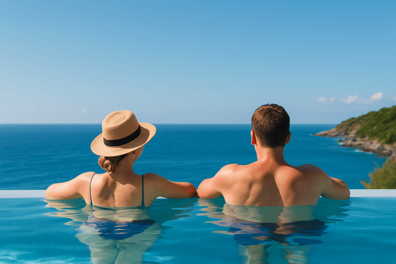 Piscina con vistas al mar